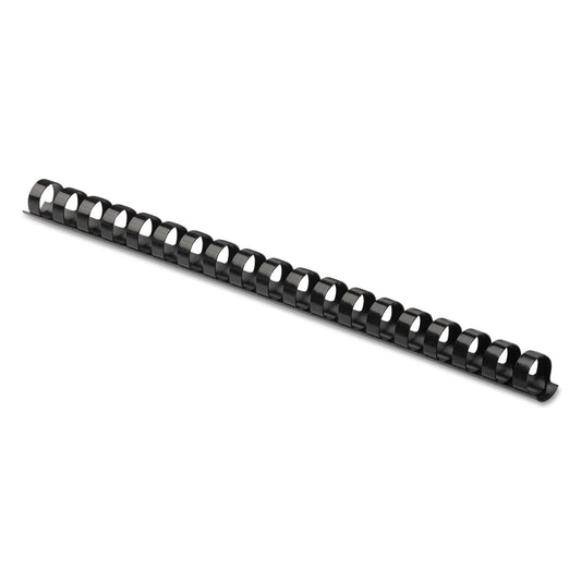 Fellowes Plastic Comb Bindings, 3/8" Diameter, 55 Sheet Capacity, Black, 25/Pack
