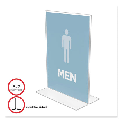 deflecto Classic Image Double-Sided Sign Holder, 5 x 7 Insert, Clear