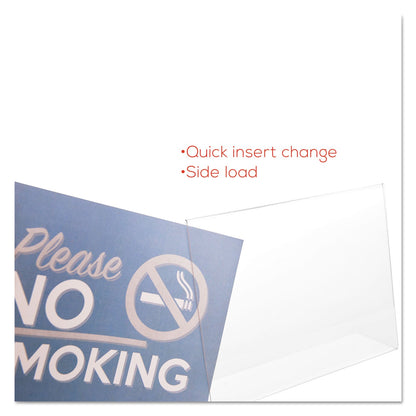 deflecto Classic Image Slanted Sign Holder, Landscaped, 11 x 8.5 Insert, Clear