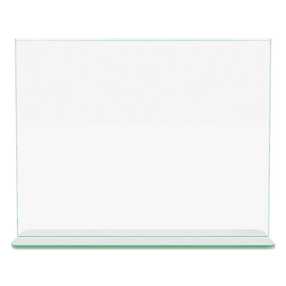 deflecto Superior Image Premium Green Edge Sign Holders, 11 x 8.5 Insert, Clear/Green