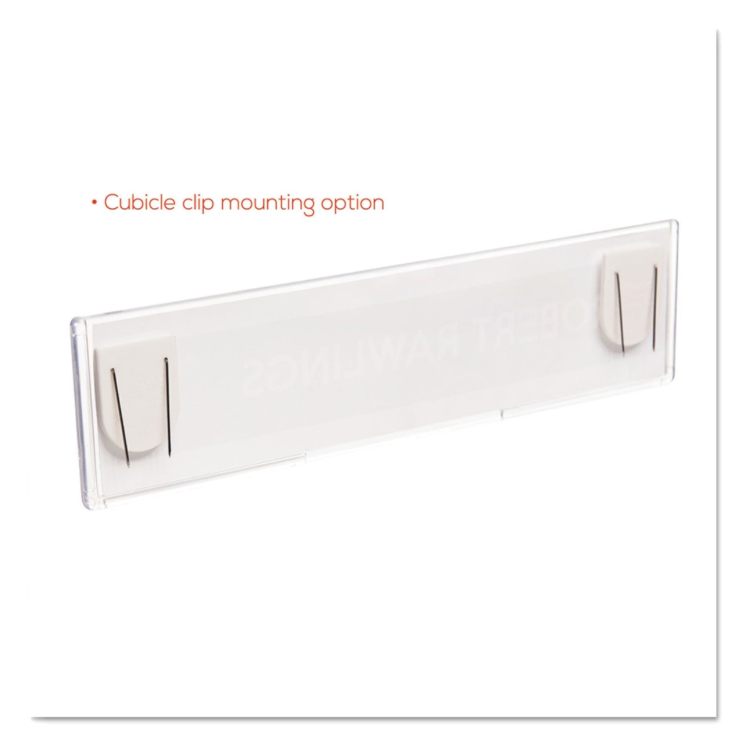deflecto Superior Image Cubicle Nameplate Sign Holder, 8.5 x 2 Insert, Clear