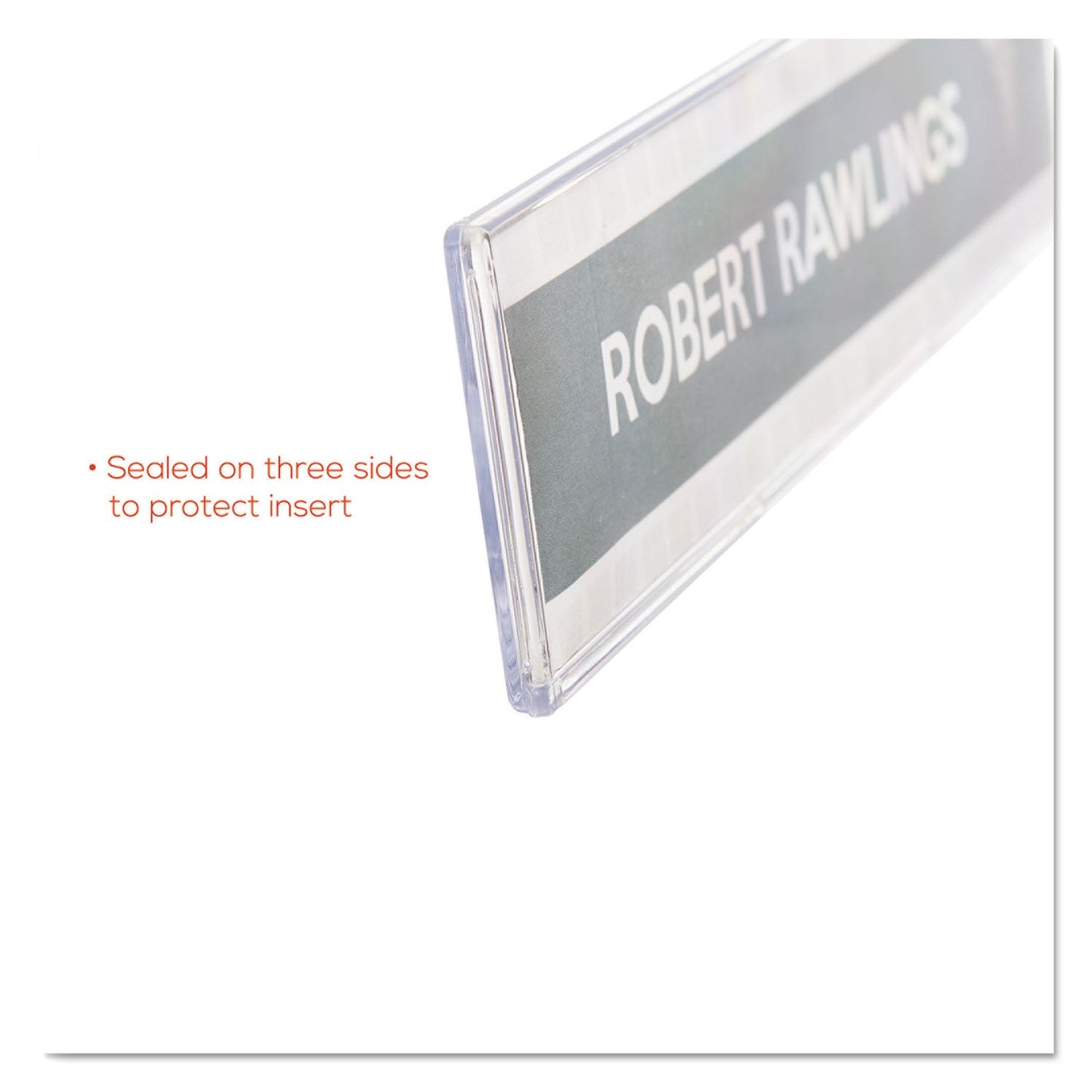 deflecto Superior Image Cubicle Nameplate Sign Holder, 8.5 x 2 Insert, Clear