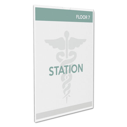 deflecto Superior Image Cubicle Sign Holder, 8.5 x 11 Insert, Clear