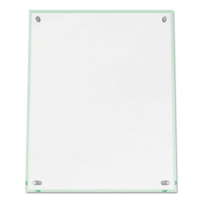 deflecto Superior Image Beveled Edge Sign Holder, Letter Insert, Clear/Green-Tinted Edges