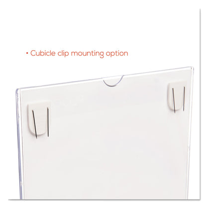 deflecto Superior Image Cubicle Sign Holder, 8.5 x 11 Insert, Clear