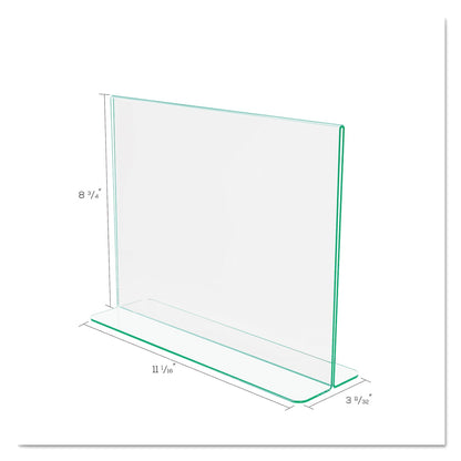 deflecto Superior Image Premium Green Edge Sign Holders, 11 x 8.5 Insert, Clear/Green
