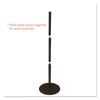 deflecto Double-Sided Magnetic Sign Display, 8.5 x 11 Insert, 56" Tall, Clear/Black