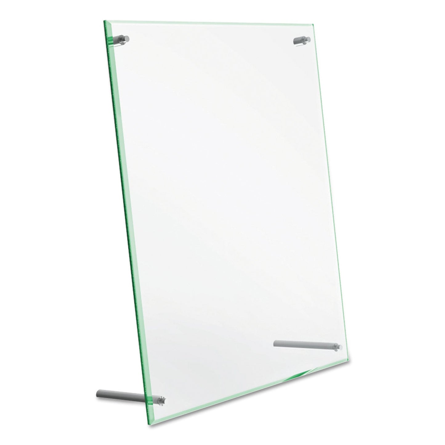 deflecto Superior Image Beveled Edge Sign Holder, Letter Insert, Clear/Green-Tinted Edges