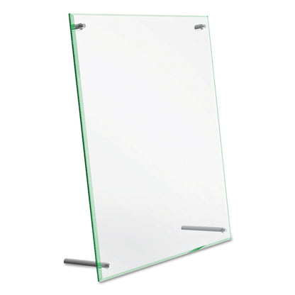 deflecto Superior Image Beveled Edge Sign Holder, Letter Insert, Clear/Green-Tinted Edges