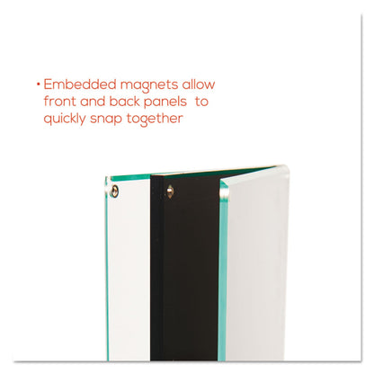 deflecto Double-Sided Magnetic Sign Display, 8.5 x 11 Insert, 56" Tall, Clear/Black