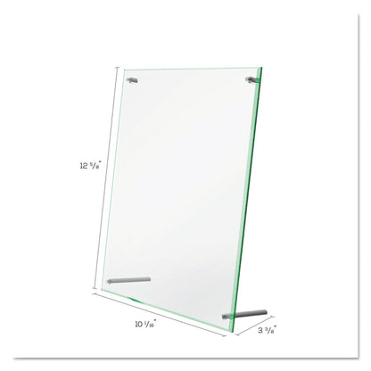 deflecto Superior Image Beveled Edge Sign Holder, Letter Insert, Clear/Green-Tinted Edges