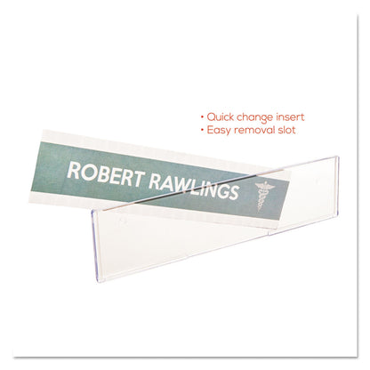 deflecto Superior Image Cubicle Nameplate Sign Holder, 8.5 x 2 Insert, Clear