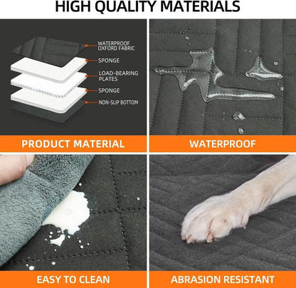 Hard Bottom Dog Car Seat Cover - Folding Passenger Seat Design, 100% Waterproof Pet Hammock with Mesh Window for Cars & Suvs (270LBS Support)