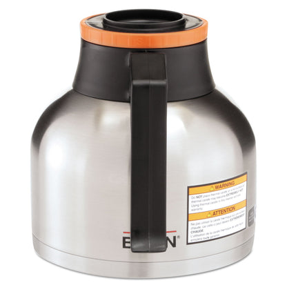 BUNN 1.9 Liter Thermal Carafe, Stainless Steel/Black/Orange (Decaf)
