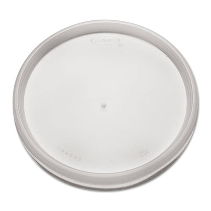 Dart Plastic Lids for Foam Cups, Bowls and Containers, Flat, Vented, Fits 6-32 oz, Translucent, 100/Pack, 10 Packs/Carton