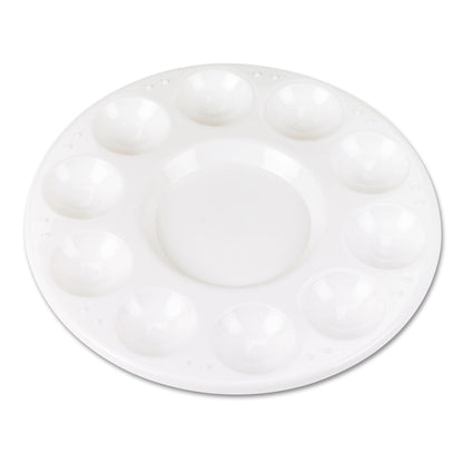 Creativity Street Round Plastic Paint Trays for Classroom, White, 10/Pack