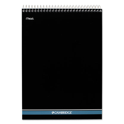 Cambridge Stiff-Back Wire Bound Pad, Wide/Legal Rule, Numbered (1-28 Front, 29-56 Back), Black/Blue Cover, 70 White 8.5 x 11.5 Sheets