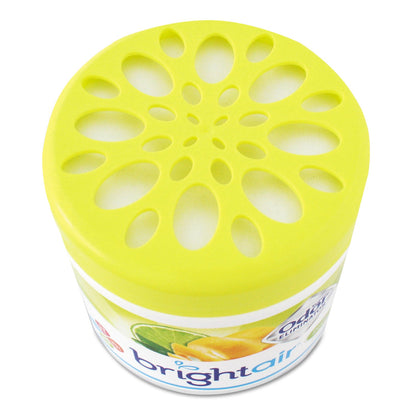 BRIGHT Air Super Odor Eliminator, Zesty Lemon and Lime, 14 oz Jar, 6/Carton