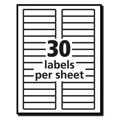 Avery Permanent TrueBlock File Folder Labels with Sure Feed Technology, 0.66 x 3.44, White, 30/Sheet, 25 Sheets/Pack