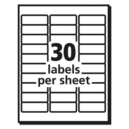 Avery Matte Clear Easy Peel Mailing Labels w/ Sure Feed Technology, Laser Printers, 1 x 2.63, Clear, 30/Sheet, 50 Sheets/Box