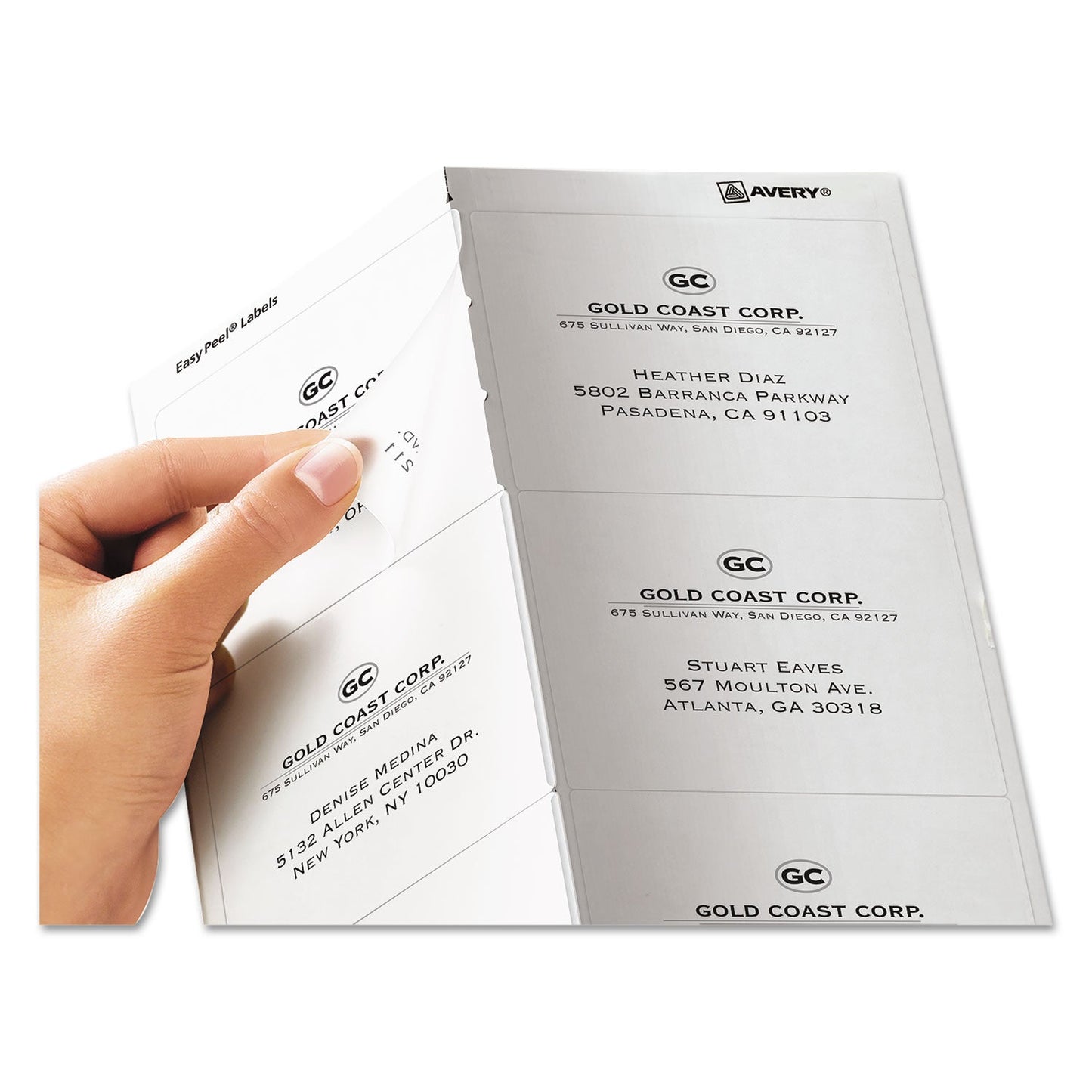 Avery Matte Clear Easy Peel Mailing Labels w/ Sure Feed Technology, Laser Printers, 3.33 x 4, Clear, 6/Sheet, 50 Sheets/Box