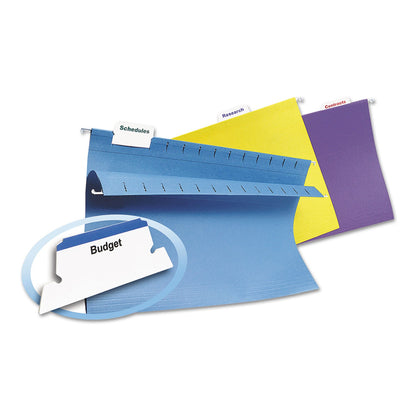 Avery Laser Printable Hanging File Tabs, 1/5-Cut, White, 2.06" Wide, 90/Pack