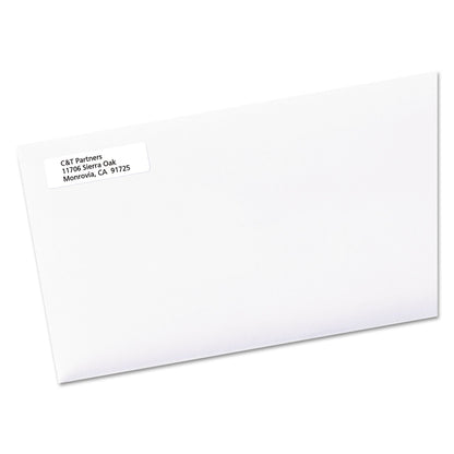 Avery White Address Labels w/ Sure Feed Technology for Laser Printers, Laser Printers, 0.5 x 1.75, White, 80/Sheet, 250 Sheets/Box