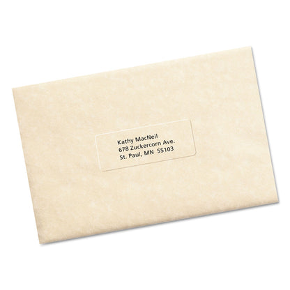 Avery Matte Clear Easy Peel Mailing Labels w/ Sure Feed Technology, Inkjet Printers, 1 x 2.63, Clear, 30/Sheet, 25 Sheets/Pack