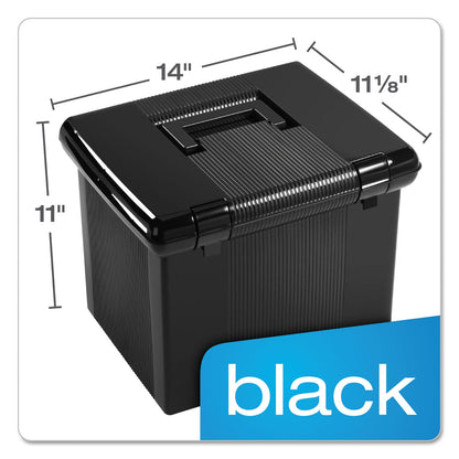 Pendaflex Portable File Boxes, Letter Files, 13.88" x 14" x 11.13", Black