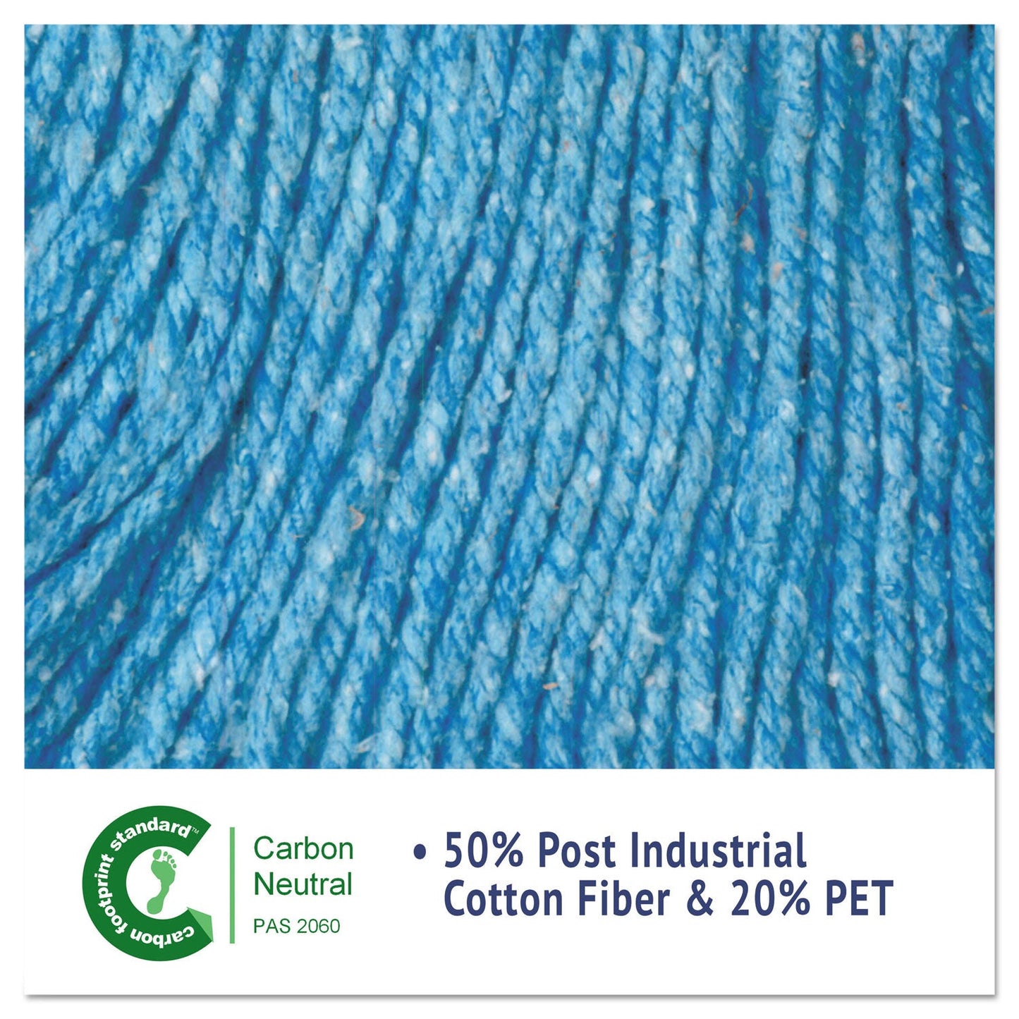 Boardwalk Super Loop Wet Mop Head, Cotton/Synthetic Fiber, 5" Headband, Medium Size, Blue, 12/Carton