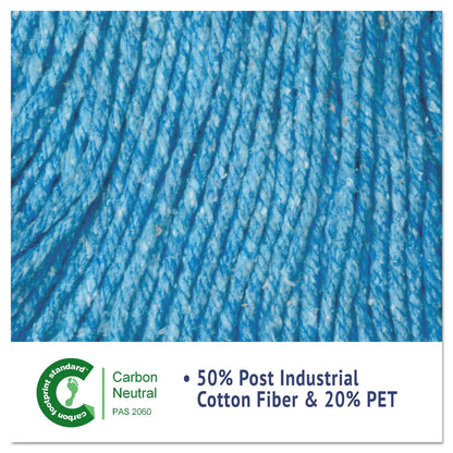 Boardwalk Super Loop Wet Mop Head, Cotton/Synthetic Fiber, 5" Headband, Medium Size, Blue, 12/Carton