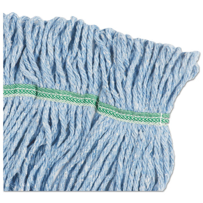 Boardwalk Super Loop Wet Mop Head, Cotton/Synthetic Fiber, 5" Headband, Medium Size, Blue, 12/Carton