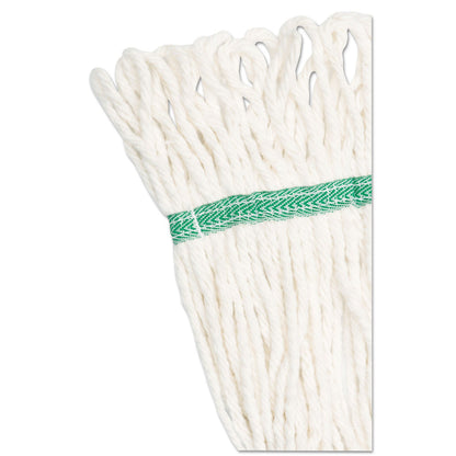 Boardwalk Super Loop Wet Mop Head, Cotton/Synthetic Fiber, 5" Headband, Medium Size, White