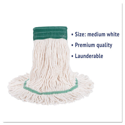 Boardwalk Super Loop Wet Mop Head, Cotton/Synthetic Fiber, 5" Headband, Medium Size, White