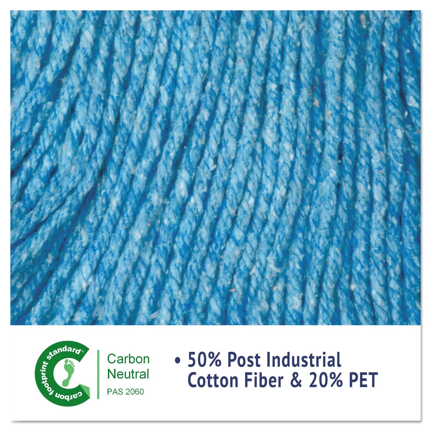 Boardwalk Super Loop Wet Mop Head, Cotton/Synthetic Fiber, 5" Headband, Large Size, Blue, 12/Carton