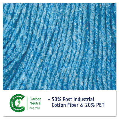 Boardwalk Super Loop Wet Mop Head, Cotton/Synthetic Fiber, 5" Headband, Large Size, Blue