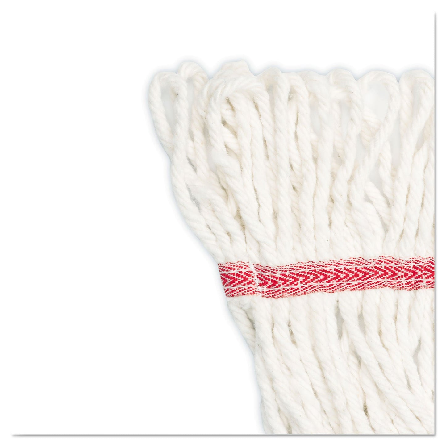 Boardwalk Super Loop Wet Mop Head, Cotton/Synthetic Fiber, 5" Headband, Large Size, White, 12/Carton