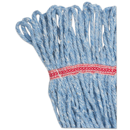 Boardwalk Super Loop Wet Mop Head, Cotton/Synthetic Fiber, 5" Headband, Large Size, Blue, 12/Carton