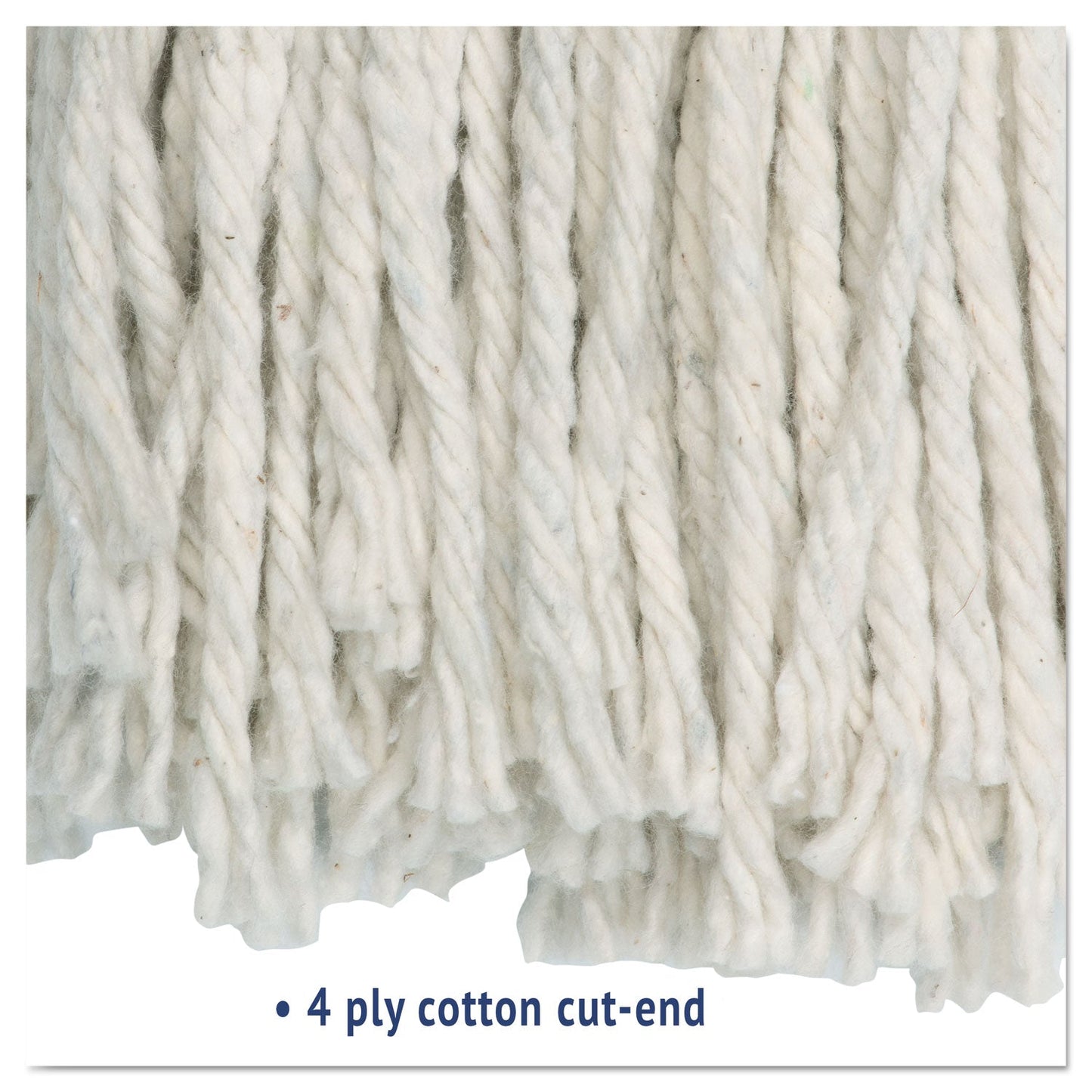 Boardwalk Cut-End Wet Mop Head, Cotton, #16, White, 12/Carton