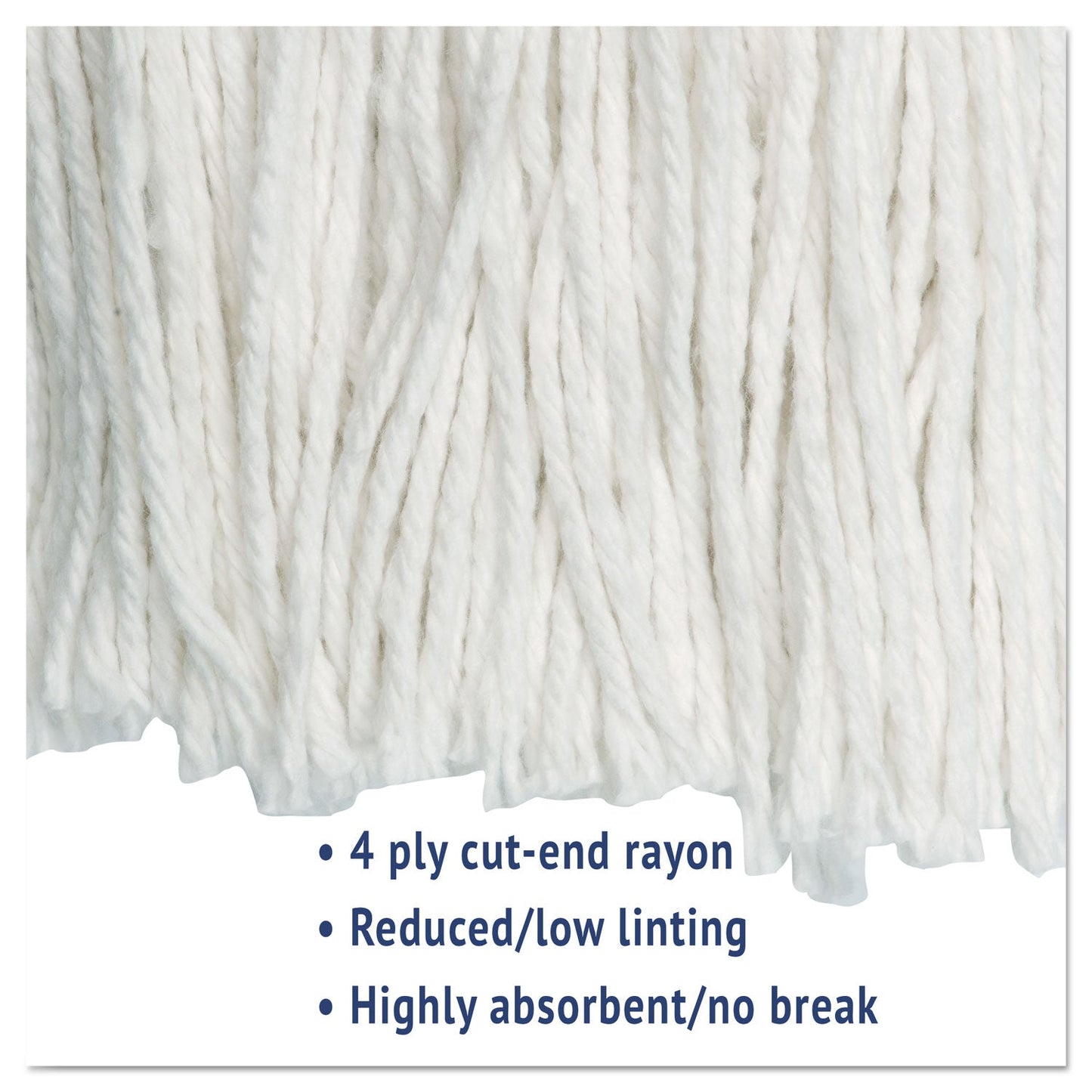 Boardwalk Cut-End Wet Mop Head, Rayon, No. 24, White, 12/Carton