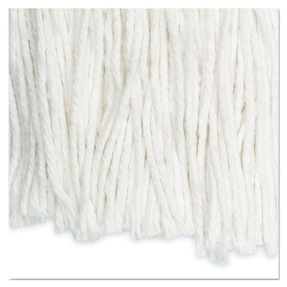 Boardwalk Cut-End Wet Mop Head, Rayon, No. 24, White, 12/Carton