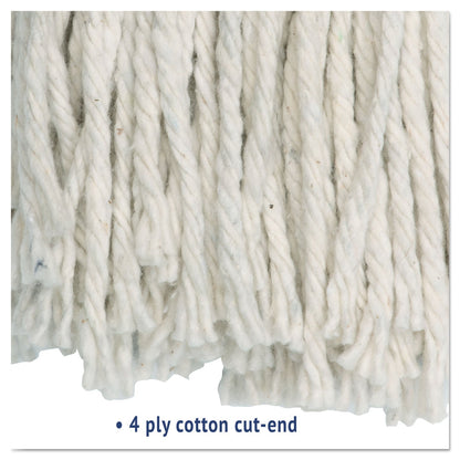 Boardwalk Cut-End Wet Mop Head, Cotton, No. 16 Size, White