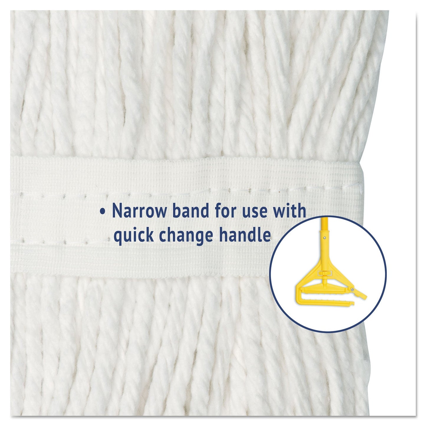Boardwalk Cut-End Wet Mop Head, Cotton, No. 24, White
