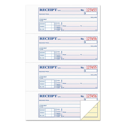 TOPS Money and Rent Receipt Books, Two-Part Carbonless, 2.75 x 7.13, 4/Page, 400 Forms