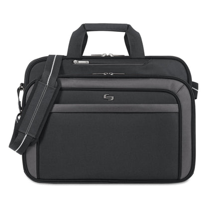 Solo Pro CheckFast Briefcase, Fits Devices Up to 17.3", Polyester, 17 x 5.5 x 13.75, Black