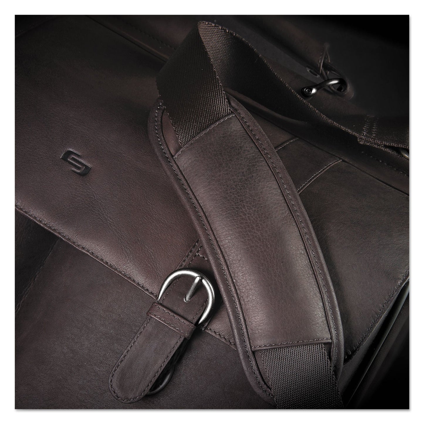 Solo Executive Leather Briefcase, Fits Devices Up to 16", Leather, 16.5 x 5 x 13, Espresso