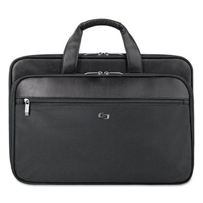 Solo Classic Smart Strap Briefcase, Fits Devices Up to 16", Ballistic Polyester, 17.5 x 5.5 x 12, Black