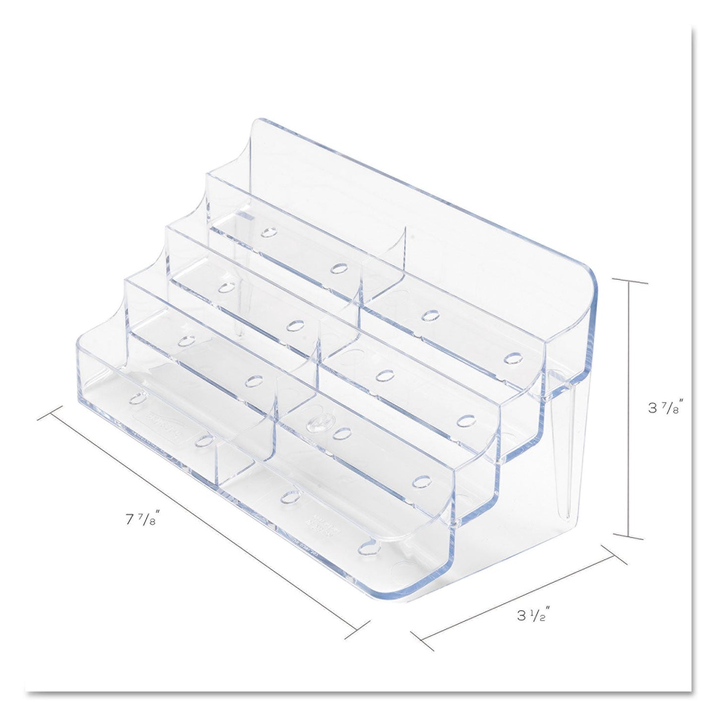 deflecto 8-Pocket Business Card Holder, Holds 400 Cards, 7.78 x 3.5 x 3.38, Plastic, Clear