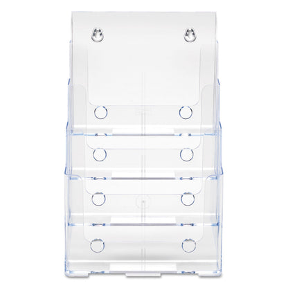 deflecto 4-Compartment DocuHolder, Magazine Size, 9.38w x 7d x 13.63h, Clear