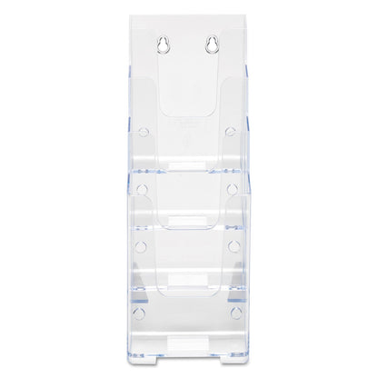 deflecto 4-Compartment DocuHolder, Leaflet Size, 4.88w x 6.13d x 10h, Clear